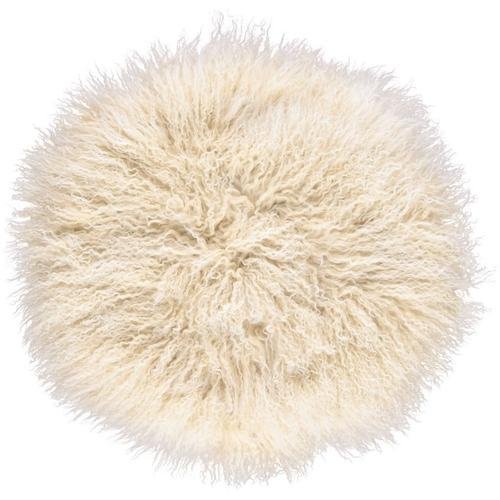 Подушка декоративная мех тибетской козы круглая Arctic Sunrise от Natures Collection