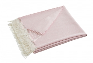 Плед 130х170 Blanc des Vosges Plume rose
