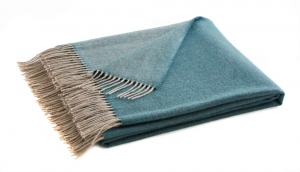 Плед 130х170 Blanc des Vosges Katmandou bleu paon