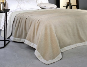 Плед-покрывало шерсть мериноса 220x240 Blanc des Vosges Lima beige