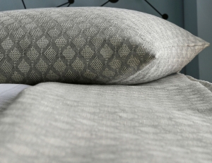 Покрывало хлопковое пике 230x250 Blanc des Vosges Carpates anthracite