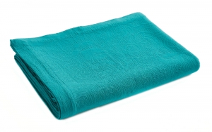 Покрывало хлопковое пике 240x260 Blanc des Vosges Kerala turquoise