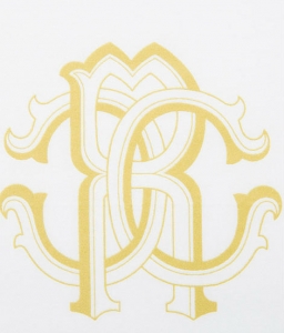 Постельное белье евро 200х200 Roberto Cavalli Gold 001 белый