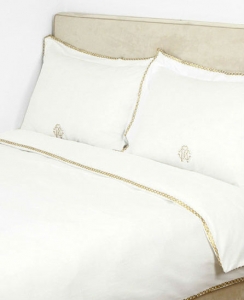 Постельное белье евро 200х200 Roberto Cavalli Gold 833 caffe