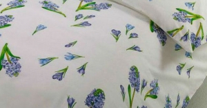 Постельное белье евро макси Mirabello Primi fiori фиолетовые цветы