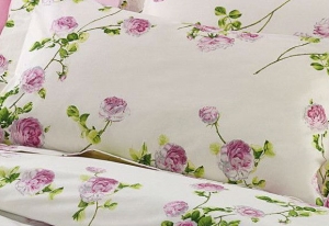 Постельное белье 1.5 спальное Mirabello Scented rose v03 розы розовые на белом
