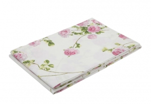 Постельное белье 1.5 спальное Mirabello Scented rose v03 розы розовые на белом