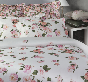 Постельное белье евро Mirabello Diva R03 bianco