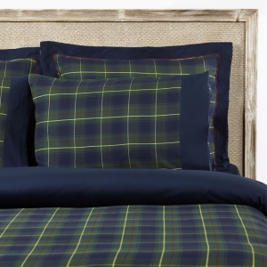 Постельное белье 2 спальное евро Casual Avenue Kingston tartan dark green зелёный