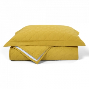 Покрывало хлопковое 240х260 Hampton light gold желтый от L'appartement Покрывало хлопковое 240х260 Hampton light gold желтый от L'appartement
