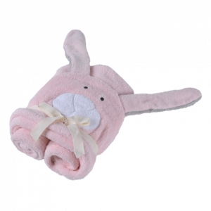Полотенце с капюшоном 70х140 Casual Avenue Bunny pink/gray розовый/серый