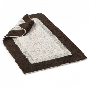 Коврик для ванной из 100% турецкого длинноволокнистого хлопка 55x90 Casual Avenue Soho chocolate/seafoam/ivory морская пена Коврик для ванной из 100% турецкого длинноволокнистого хлопка 55x90 Casual Avenue Soho chocolate/seafoam/ivory морская пена