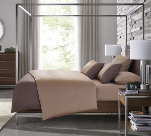 Пододеяльник 150х210 Sharmes Dune темно-терракотовый/кофе с молоком