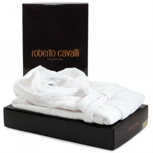 Халат Logo 012 bianco от Roberto Cavalli