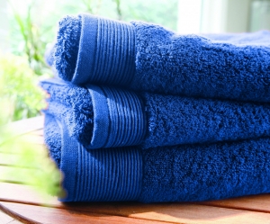 Полотенце 50х110 Uni bleu royal синий от Blanc des Vosges