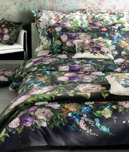 Постельное белье евро Fiori di Caravaggio 10N nero от Mirabello