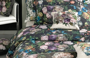 Постельное белье евро Fiori di Caravaggio 10N nero от Mirabello