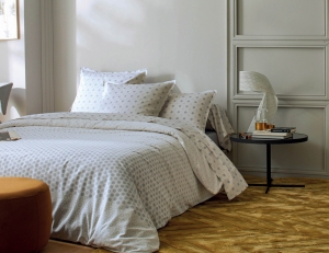 Постельное белье 2 спальное евро Blanc des Vosges Flocons Ardoise