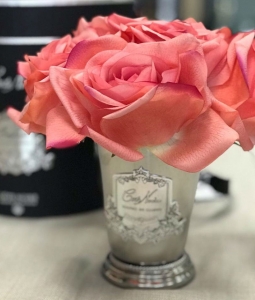 Букет роз цвет розово-желтый Cote Noir SEVEN ROSE White peach