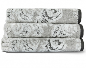Полотенце махровое 76х142 Casual Avenue Damask Yarn Dyed ivory/carbon (слоновая кость/серый металлик)