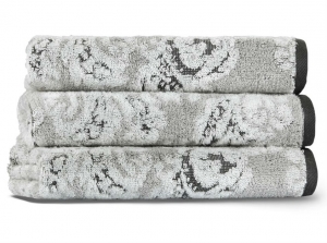 Полотенце махровое 33х33  Casual Avenue Damask Yarn Dyed ivory/carbon (слоновая кость/серый металлик)