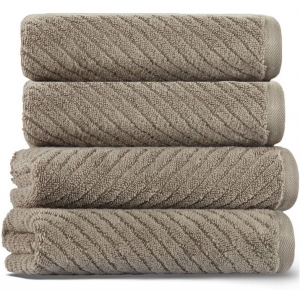 Полотенце махровое 33х33 Casual Avenue Chevron cabble stone (серо-коричневый)