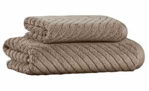 Полотенце махровое 33х33 Casual Avenue Chevron cabble stone (серо-коричневый)