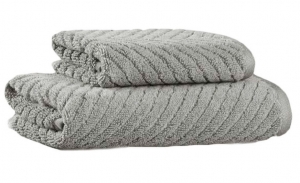 Полотенце махровое 33х33 Casual Avenue Chevron carbon (серый металлик)