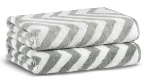 Полотенце махровое 33х33 Casual Avenue Chevron Yarn Dyed ivory/fog (слоновая кость/светло-серый)