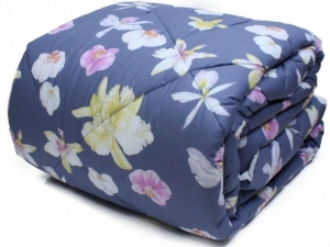 Постельное белье евро Mirabello Fiori di orchidea синий/avio