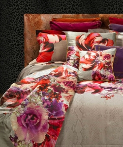 Постельное белье семейное Roberto Cavalli Bouquet pyton 003  beige