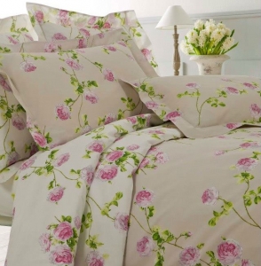 Постельное белье евро 200х200 Mirabello Scented rose dauble col 09 pink/beige