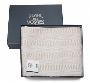 Покрывало пике 180x260 Blanc des Vosges Chevrons naturel