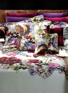Постельное белье Семейное Roberto Cavalli Floris Bianco