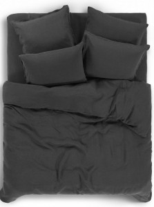 Постельное белье 2 спальное евро макси Hamam Wrinkle washed темно-серое Постельное белье 2 спальное евро макси Hamam Wrinkle washed темно-серое