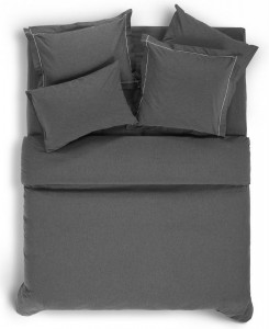 Постельное белье 2 спальное евро макси Hamam Heather Percale темно-серый Постельное белье 2 спальное евро макси Hamam Heather Percale темно-серый