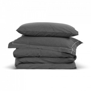 Постельное белье 2 спальное евро макси Hamam Heather Percale темно-серый