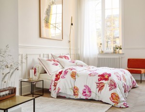 Постельное белье 2 спальное евро Sanderson TULIPE MANIA FUCHSIA