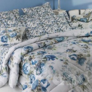 Постельное белье евро Mirabello MOON PEONY U04 azzurro