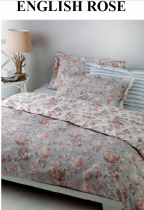 Постельное белье 1,5 спальное Mirabello ENGLISH ROSE 03N серый