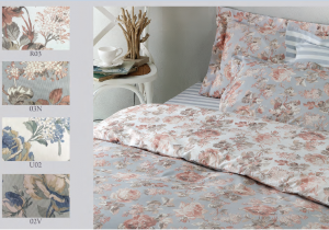 Постельное белье 1,5 спальное Mirabello ENGLISH ROSE 03N серый