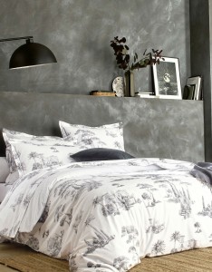 Постельное белье 2 спальное евро PROMENADE GRAPHITE от Blanc des Vosg