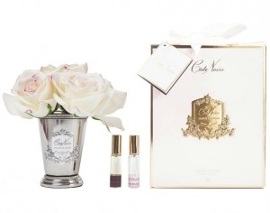 Букет бледно-розовых роз, в вазе металл SEVEN ROSE Pink blush Pink box от Cote Noir