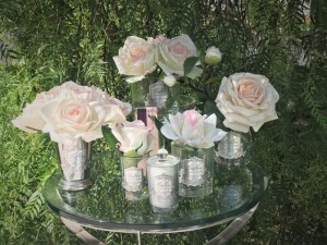 Букет бледно-розовых роз, в вазе металл SEVEN ROSE Pink blush Pink box от Cote Noir