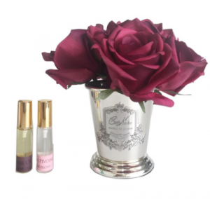 Букет красных роз, в вазе металл SEVEN ROSE Carmine red от Cote Noir