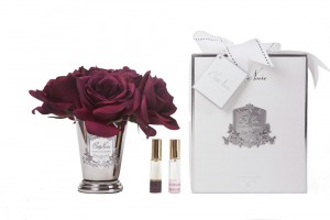 Букет красных роз, в вазе металл SEVEN ROSE Carmine red от Cote Noir