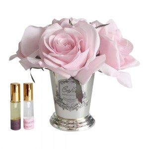 Букет розовых роз, в вазе металл SEVEN ROSE French pink от Cote Noir