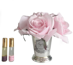 Букет розовых роз, в вазе металл SEVEN ROSE French pink от Cote Noir