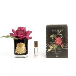 Ароматическая красная роза Rose bud, черная ваза от Cote Noir