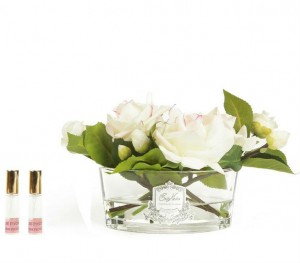 Букет роз, бледно-розовый, овальная ваза прозрачная OVAL pink blush от Cote Noir